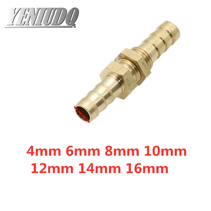 Ống 6 8 10 12 14 16Mm Hose Barb Vách Ngăn Bằng Đồng Kẽm Gai Ống Ống Nối Kết Nối Adapter Dành Cho khí Nhiên Liệu Nước Đồng