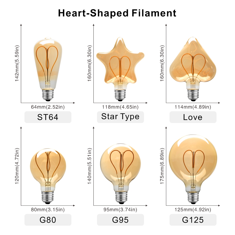 Retro LED Xoắn Ốc Dây Tóc Bóng E14 E27 4W Màu Vàng Ấm Áp 220V C35 A60 T45 ST64 T10 T185 t225 G80 G95 G125 Vintage Edison Đèn