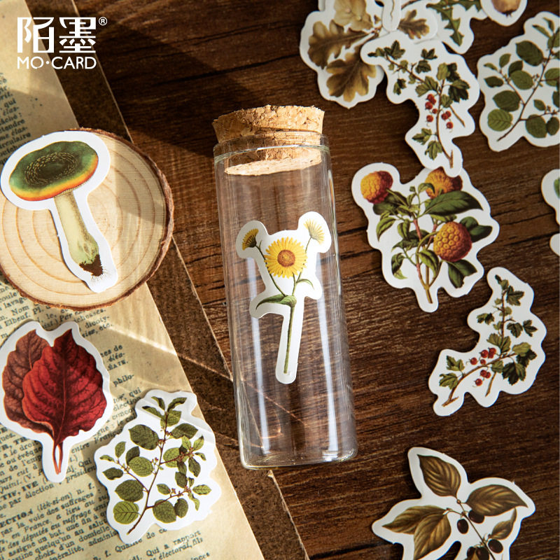 46 ピース/箱レトロフォレストシリーズ装飾植物ステッカープランナースクラップブッキング文具韓国日記ステッカー