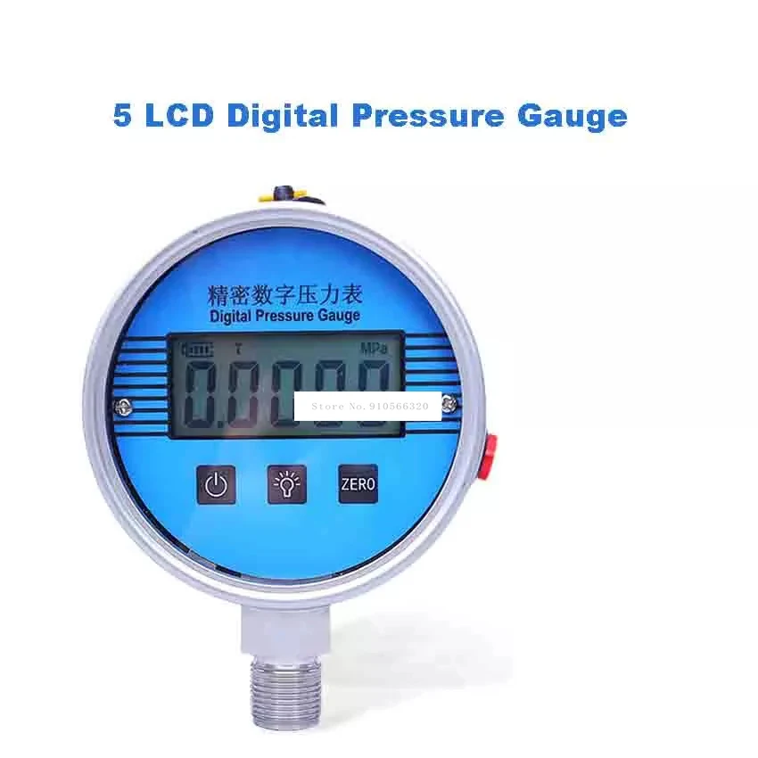 YB-150A Meja Vakum Elektronik 5-Digit LCD 304 Pengukur Tekanan Baja Tahan Karat Sensor Digital Presisi 0-100mpa Tekanan Tinggi