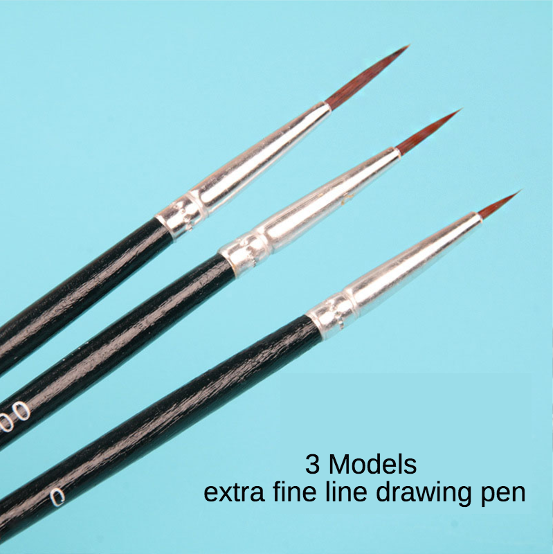 6 Teile/satz Feine Handbemalte Dünne Haken Linie Stift Zeichnung Kunst Stift # 0 # 00 # 000-Pinsel, Künstlerbedarf, Nylonhaarpinsel, Malstift