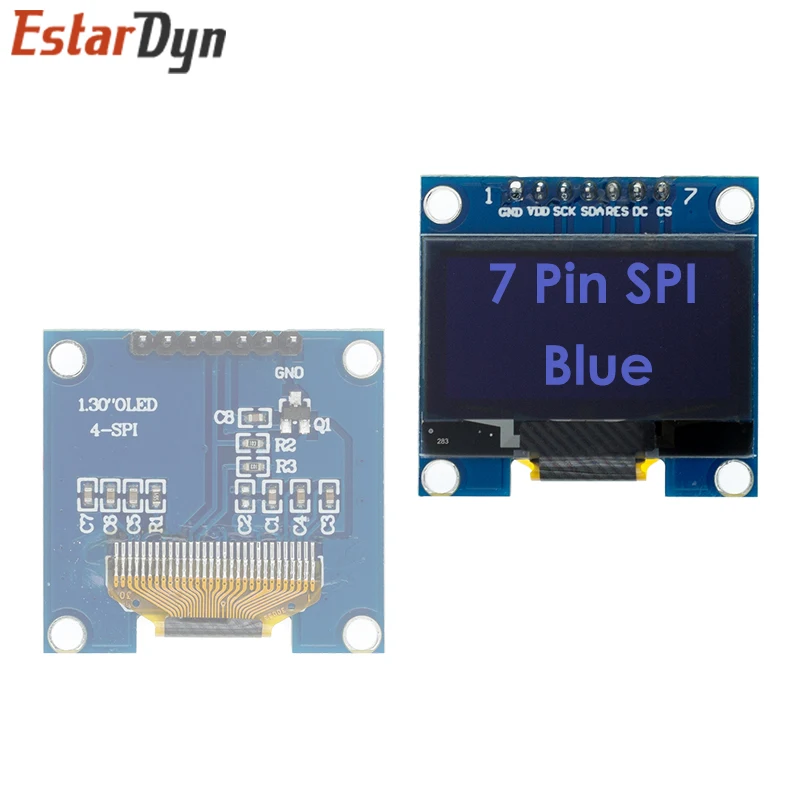 Módulo OLED RoHS de 1,3 pulgadas Blanco/azul SPI/IIC I2C Comunicar Color 128X64 Módulo de pantalla LED LCD OLED de 1,3 pulgadas Módulo OLED de 1,3"