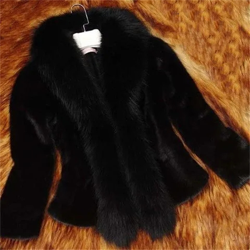 สีขาวFaux Fur Coatผู้หญิงสั้นฤดูใบไม้ร่วง/ฤดูหนาว2021ใหม่เลียนแบบFox Fur Collar Slim Jacketเสื้อผ้าผู้หญิงแจ็คเก็ตหญิง
