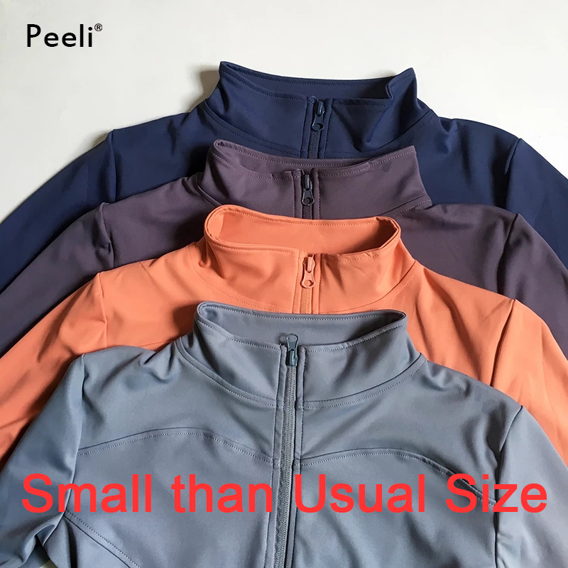 Peeli-Chaqueta deportiva de manga larga para mujer, camisa de Yoga y Fitness con cremallera, ropa deportiva cálida para gimnasio, abrigos para correr, ropa de entrenamiento para mujer