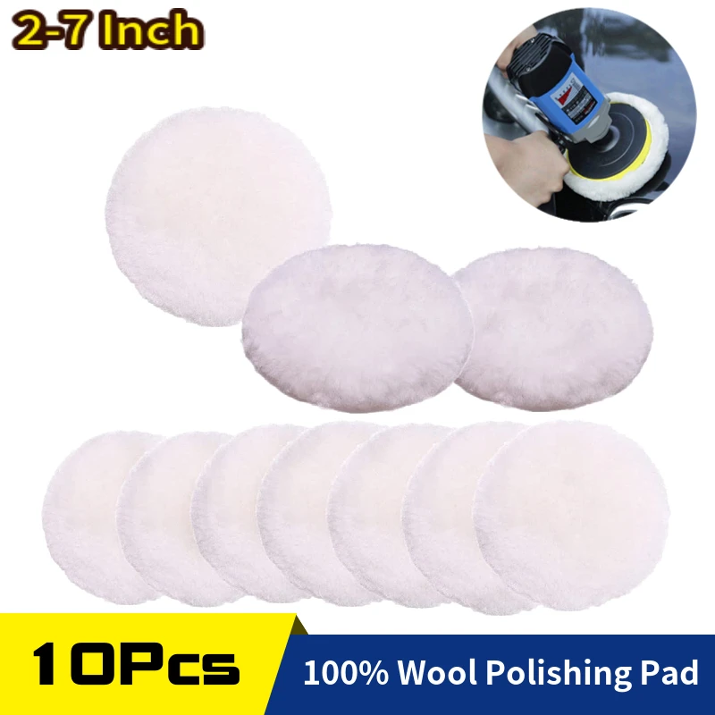 Len Đánh Bóng 2 Đến 7 Inch Da Cừu Mềm ĐỆM PHỒNG Miếng Lót Với Móc Và Vòng Lặp Lại Len Cắt Miếng Lót Cho xe Ô Tô Đồ Nội Thất Kính