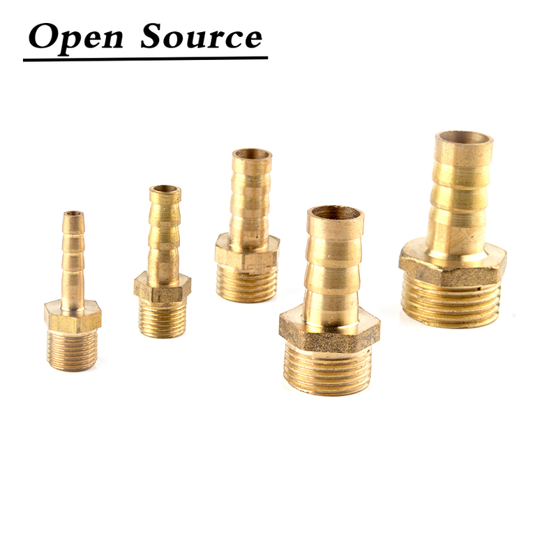 Tubo de latón de 4 ~ 25MM para manguera, Conector de Pagoda de 1/8 ", 1/4", 3/8 ", 1/2", 1 ", BSP, conector macho, adaptador acoplador de cobre