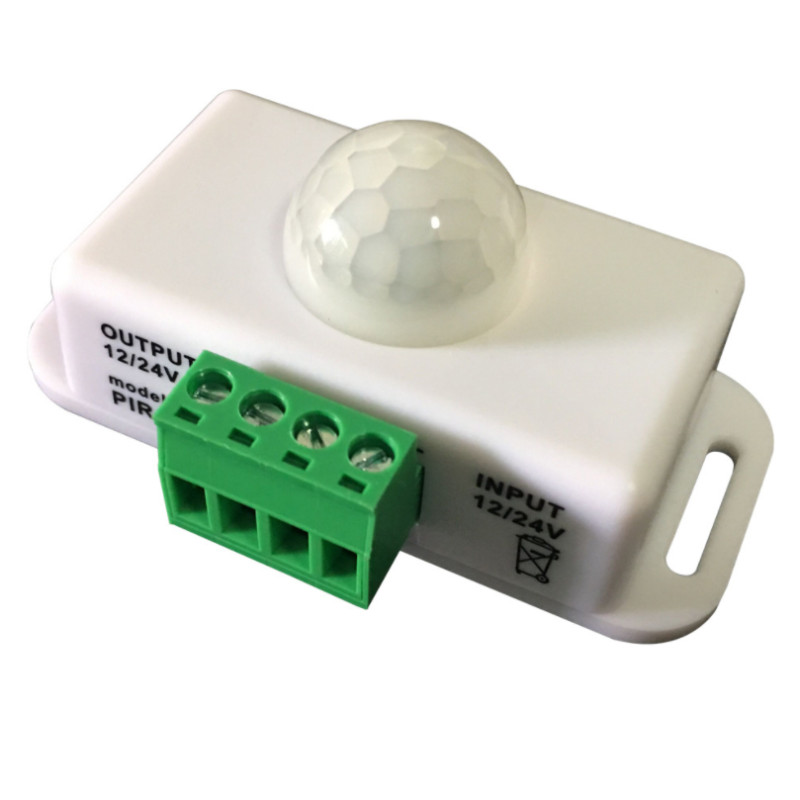 DC 12V 24V 8A interruptor de Sensor de movimiento PIR ajustable automático Detector infrarrojo IR módulo de interruptor de luz para lámpara de luz de tira LED