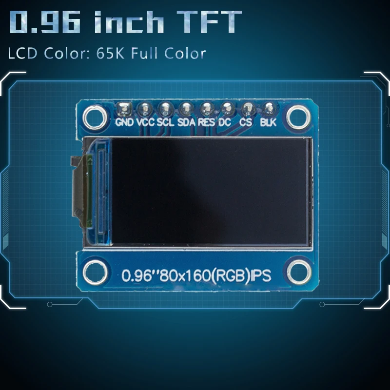 HD 65K Màn Hình TFT 0.96 Inch Ips LCD Màn Hình Ổ IC ST7735S 3.3V 160X80 Giao Diện SPI cho Arduio Full Màn Mô Đun