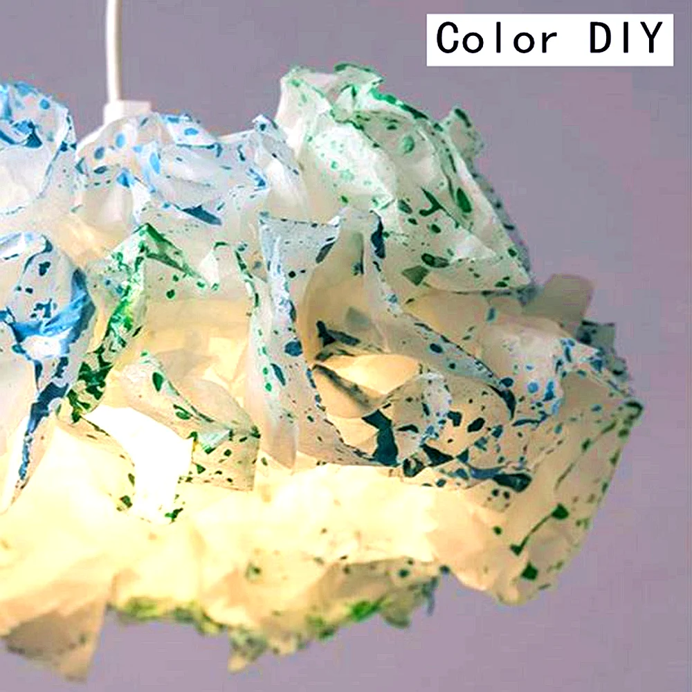 43 ซม.ศิลปะ DIY Cloud โคมไฟดอกไม้โคมไฟเพดานโคมไฟตกแต่งโคมระย้าจี้สําหรับห้องนั่งเล่นห้องนอนบาร์ใช้