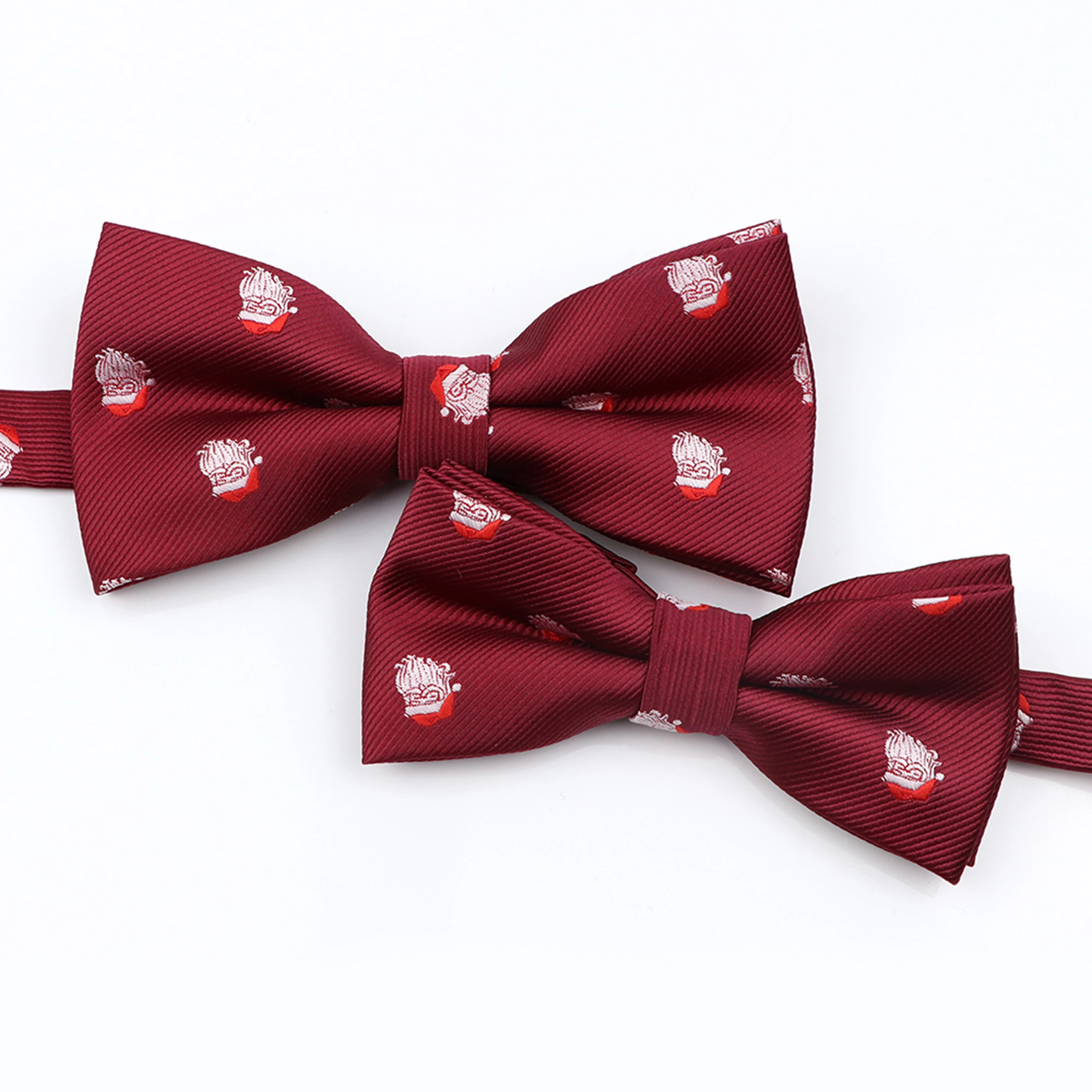 Nam Giáng Sinh Thắt Nơ Cao Cấp DẠ Nỉ Dệt Đỏ Xanh Dương Cha Mẹ-Con Bowtie Bộ Lễ Hội Chủ Đề Ông Già Noel Cravat phụ Kiện