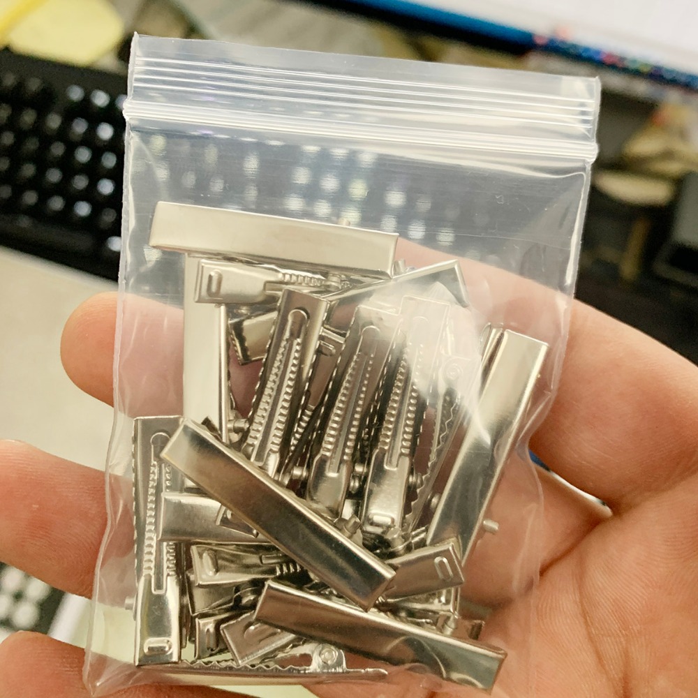 20 Chiếc 30/40/45/55/75/100Mm Kim Loại Dẹt Đơn Gai Cá Sấu Kẹp Tóc kẹp Đế DIY Kẹp Tóc Trang Sức Làm Phụ Kiện