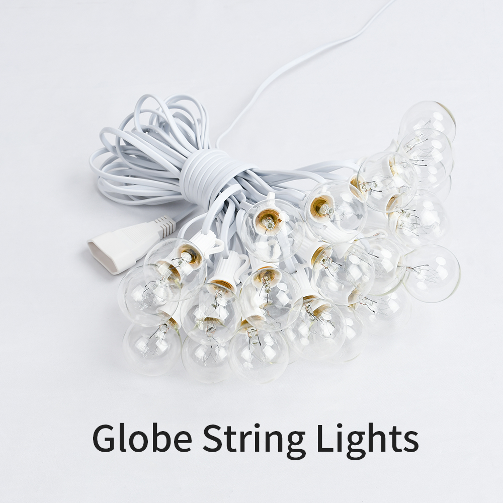 100ft Globe Bulb Outdoor String Light White Ball Lights Garland String Fairy Wedding Garden Party zum Aufhängen Camping