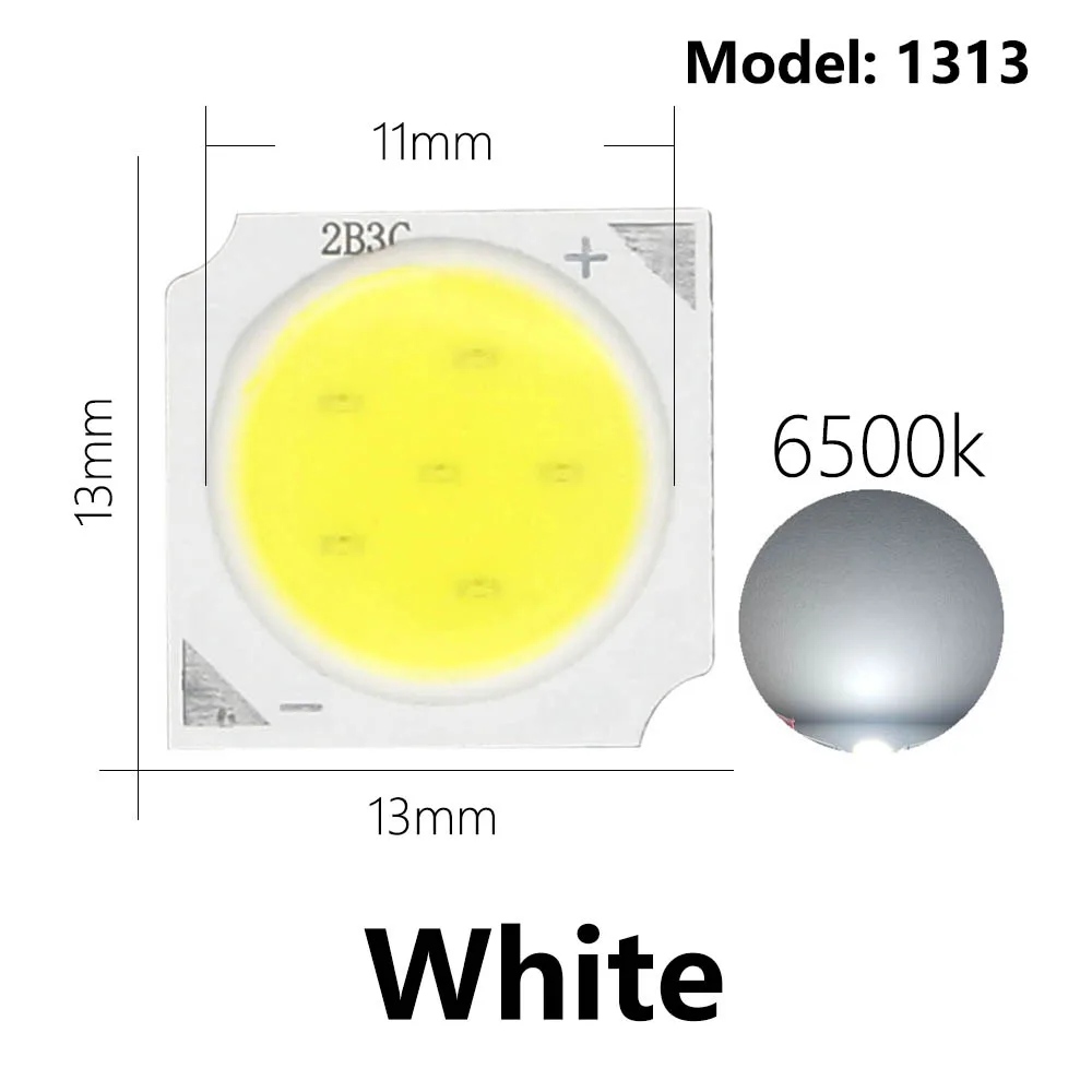 10 Uds 3W/5W/7W/10W cuentas de luz LED COB Chip de fuente LED 13mm para bombilla de luz LED lámpara de foco lámparas de luz lámpara de diodo