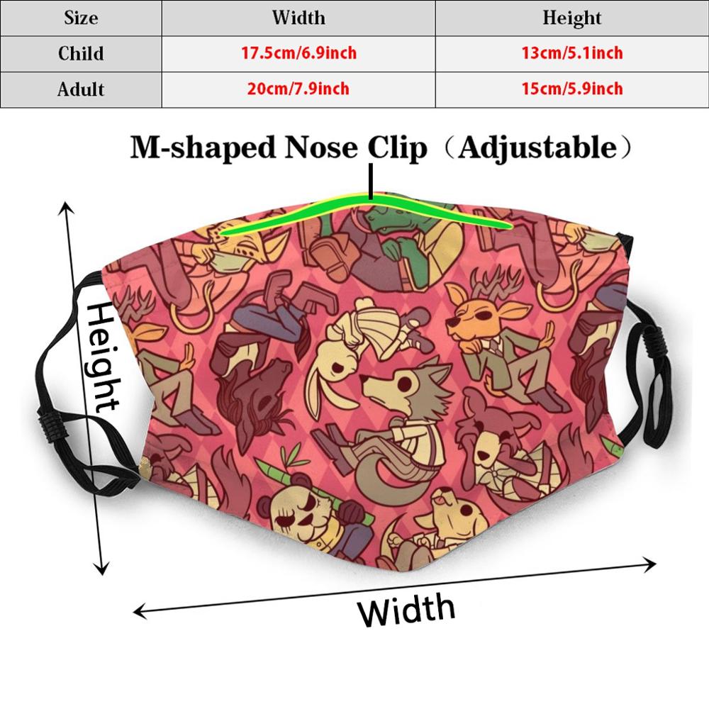 子供と大人のためのダストフィルター付きマスク,diy,レゴシ,ハル,ルイ,オオカミ,マンガ,バニー,肉食動物,ジュノジャック