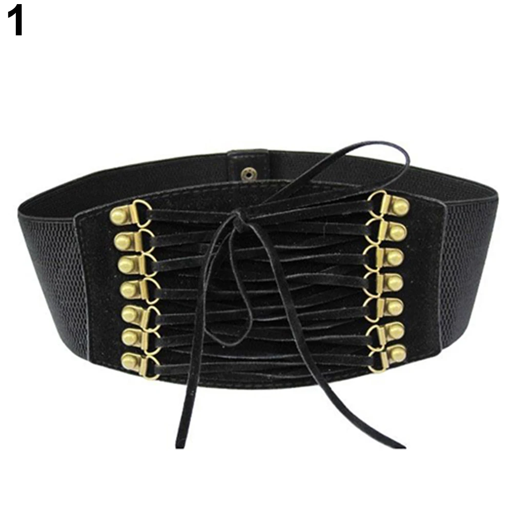 Cinturón elástico ancho para mujer, cinturón elástico con borlas, corsé con cordones, cintura, faja