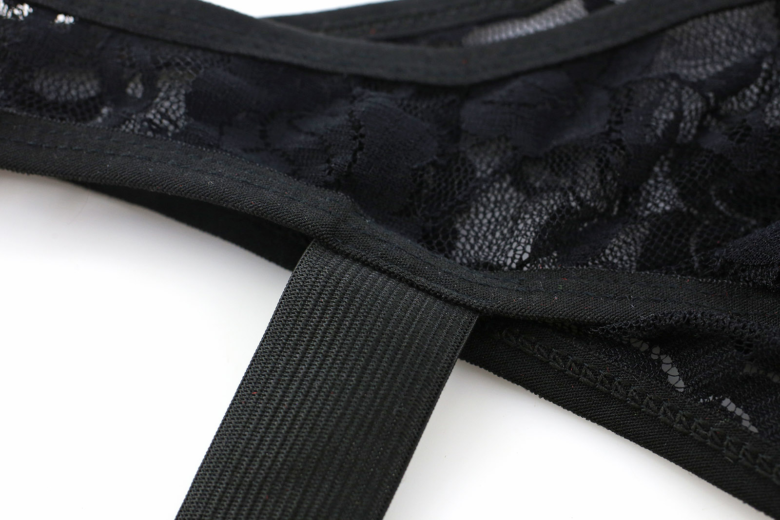 CLEVER-MENMODE Männer Unterwäsche Sexy Spitze Höschen T-back Tanga Suspensorium Bein Strap Dessous Männliche Transparente Unterhose Plus Größe