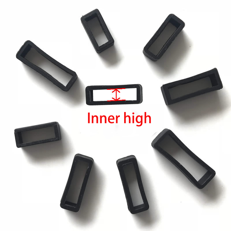 2 個 5 個黒時計バンド 12 14 16 18 20 22 24 26 28 ミリメートルストラップループリングシリコーンゴム時計バンドアクセサリーホルダーロッカー