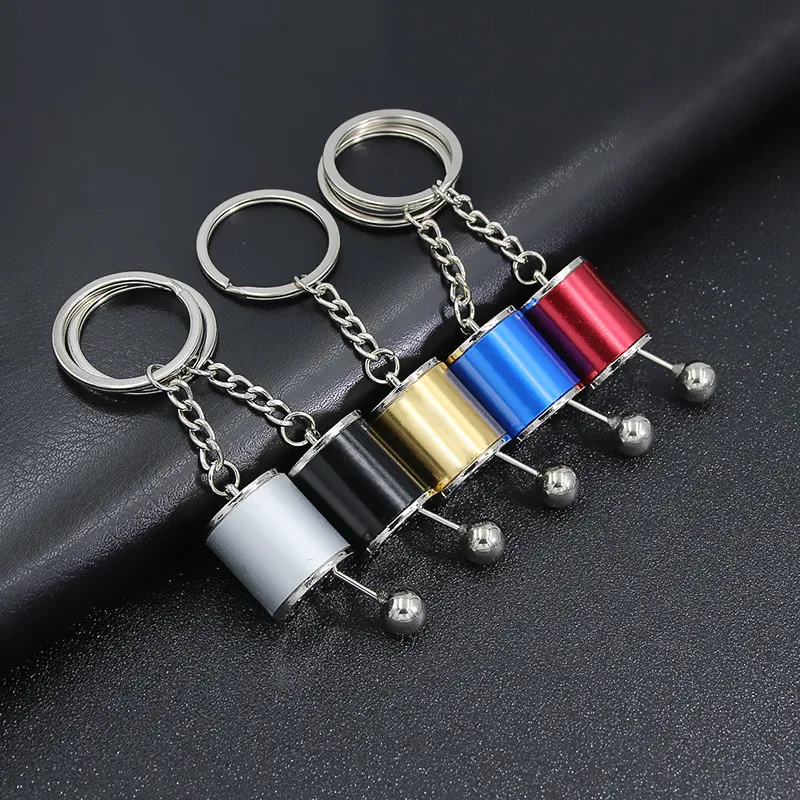 Carro criativo 6 velocidades caixa de engrenagem cabeça chaveiro alavanca transmissão manual metal chaveiro carro reequipamento metal pingente chaveiro