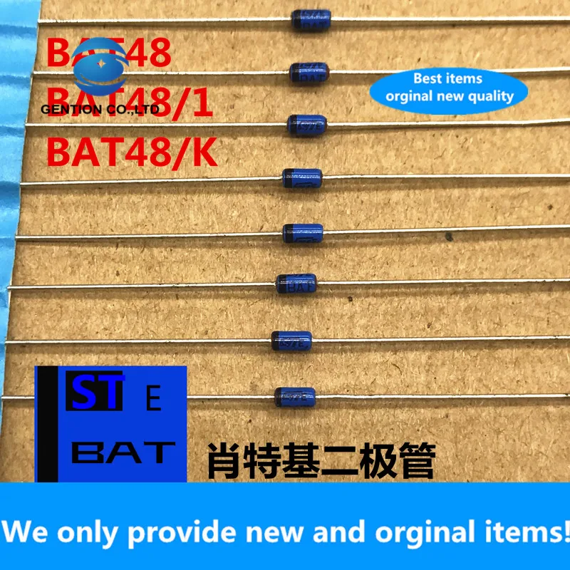 Diodo Schottky BAT48/K original mini-melf, protección de bajo voltaje importada, azul STM, 100% nuevo, 20 Uds.