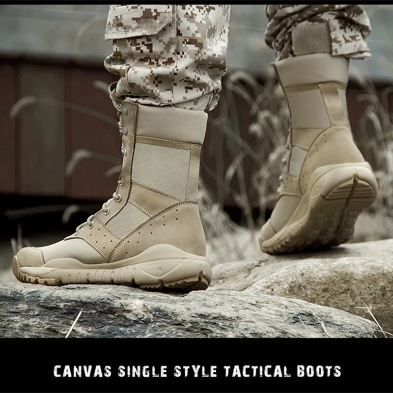 ฤดูร้อน COMBAT BOOT ผู้ชายผู้หญิงปีนเขาการฝึกอบรมน้ําหนักเบากันน้ํายุทธวิธีรองเท้าเดินป่ากลางแจ้ง Breathable ตาข่าย Army รองเท้า