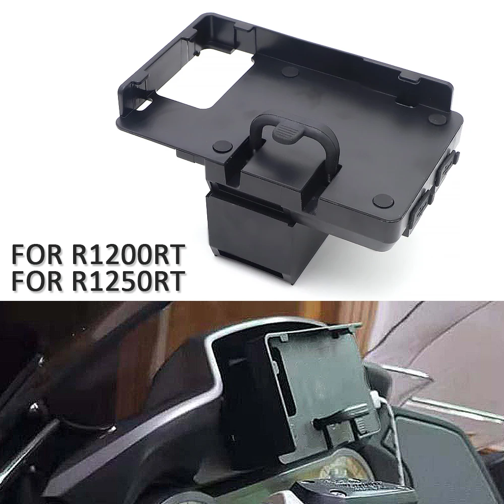 Negro para BMW R1200RT 14-20 R1250RT 18-21 soporte de navegación navegador GPS cargador USB soporte de navegación para teléfono R 1200 1250 RT