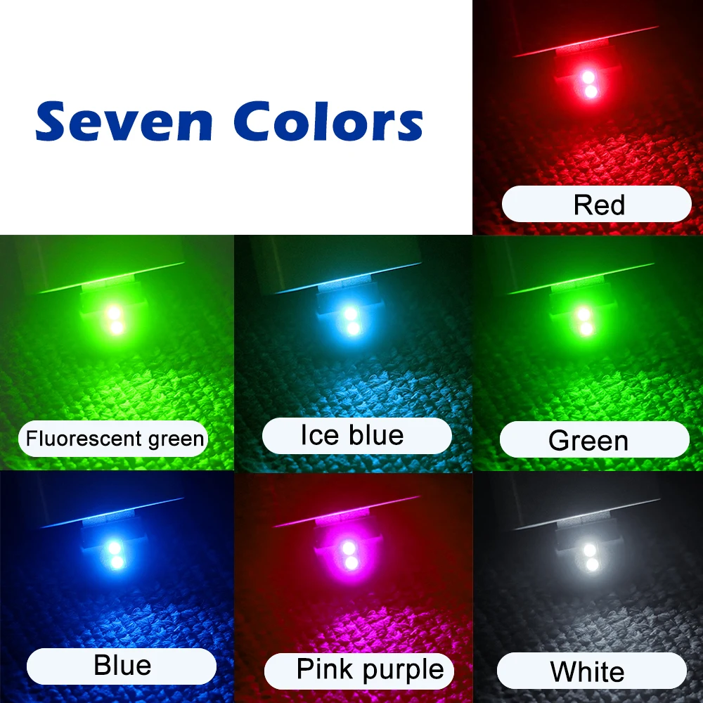 Mini USB Đèn LED Xe Hơi Tự Động Bên Trong Khí Quyển Ánh Sáng Chiếu Sáng Khẩn Cấp Ánh Sáng Máy Tính Tự Động Nhiều Màu Sắc Đèn Trang Trí Phụ Kiện Ô Tô