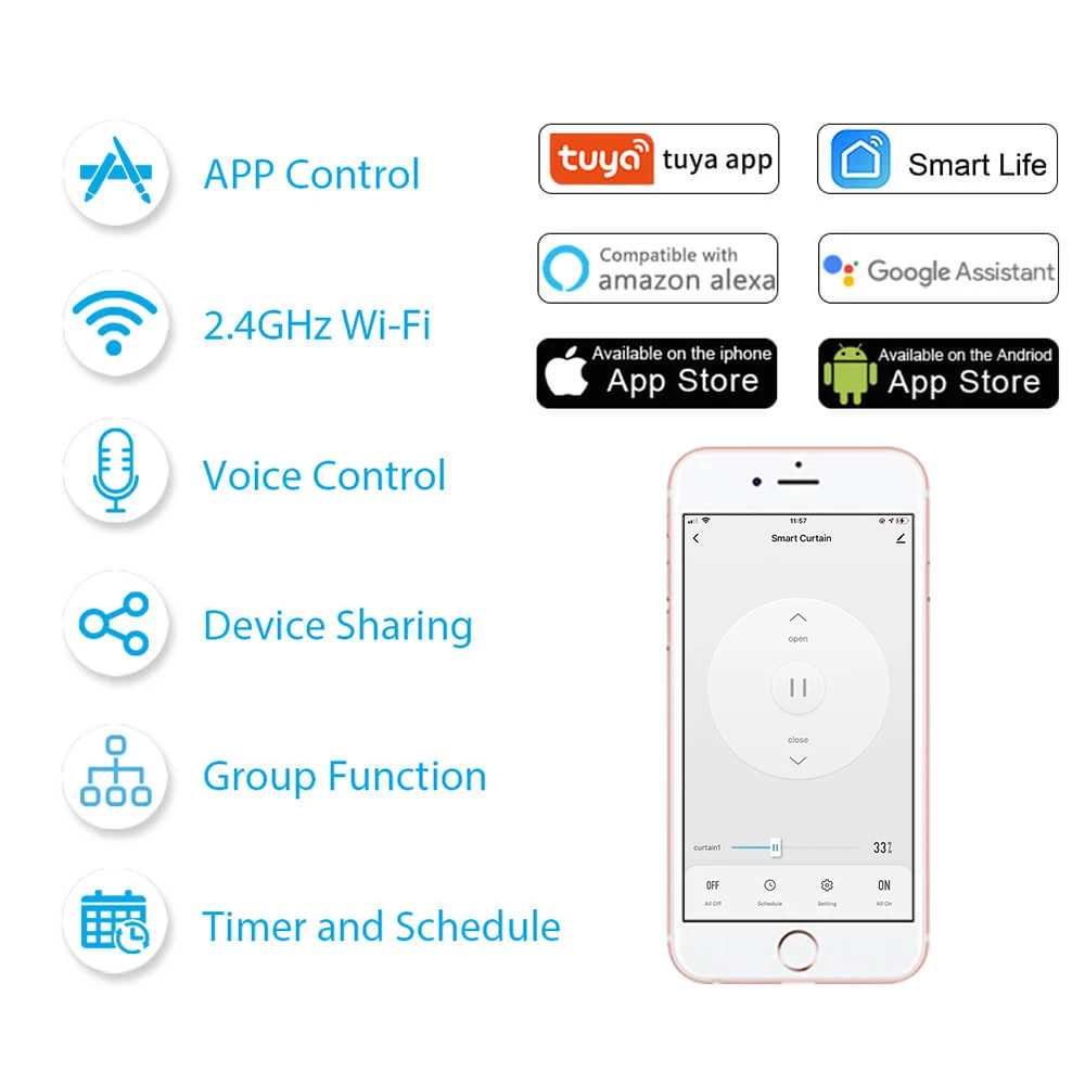 LoraTap Tuya WiFi inteligente interruptor de cortina módulo de relé para persiana enrollable persianas de ventana Google Home Alexa Control de voz nueva versión