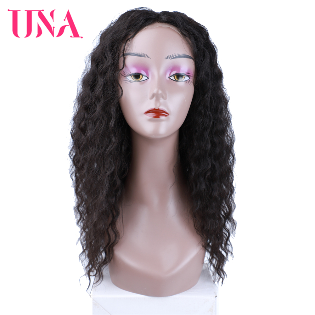 Una parte do laço peruca perucas longas pré-coloridas mistura perucas de onda profunda estilo natural 18 Polegada para mulheres barato macio remy perucas