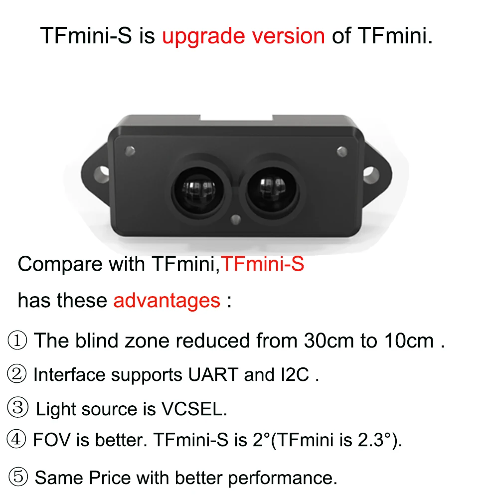 Benewake TFmini-S / TFmini Plus Датчик лидара UART I2C Одноточечный микромодуль измерения дальности для Arduino Pixhawk