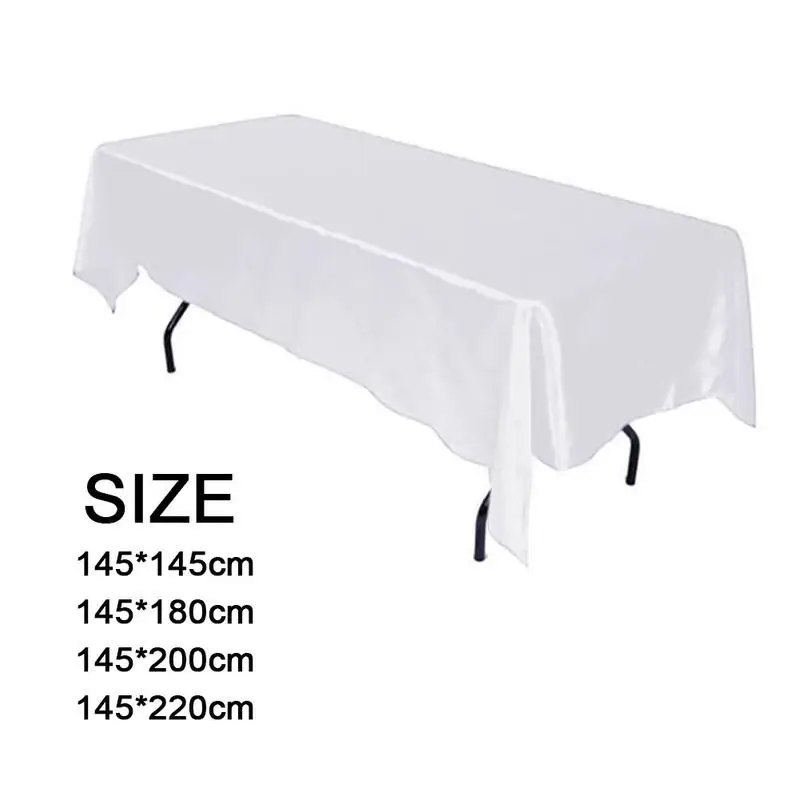Mantel de Color blanco para Hotel, mesa de centro para banquete, boda, fiesta, Color puro, rectangular, brillante, 1 ud mantel blanco.