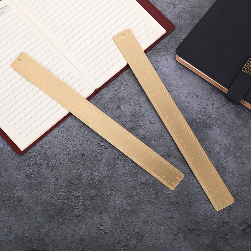 30cm Länge Retro Messing Lineal Dual Waagen Lesezeichen Büro Schreibwaren für Schule Labs Engineering Arbeiter Drop verschiffen