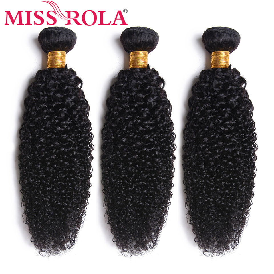 Miss Rola-Brazilian Kinky Curly Hair Tece, 100% cabelo humano, extensões de cabelo Remy, cor natural, trama dupla, 8 "-26", 3 Pcs