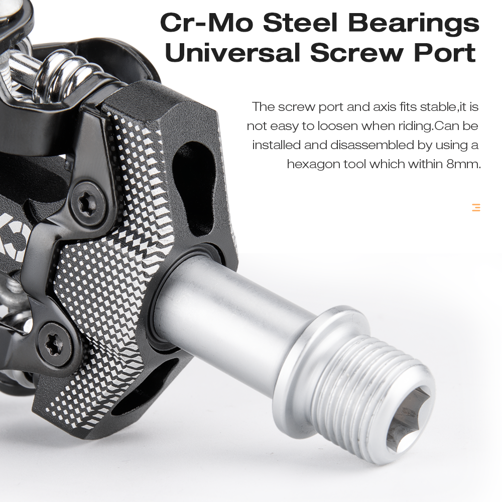 Pedal Sepeda Tanpa Jepit Sepeda Mengunci Sendiri untuk Sistem SPD MTB/Pedal Sepeda Aluminium Jalan Pedal Kunci Bantalan Tertutup CR-MO