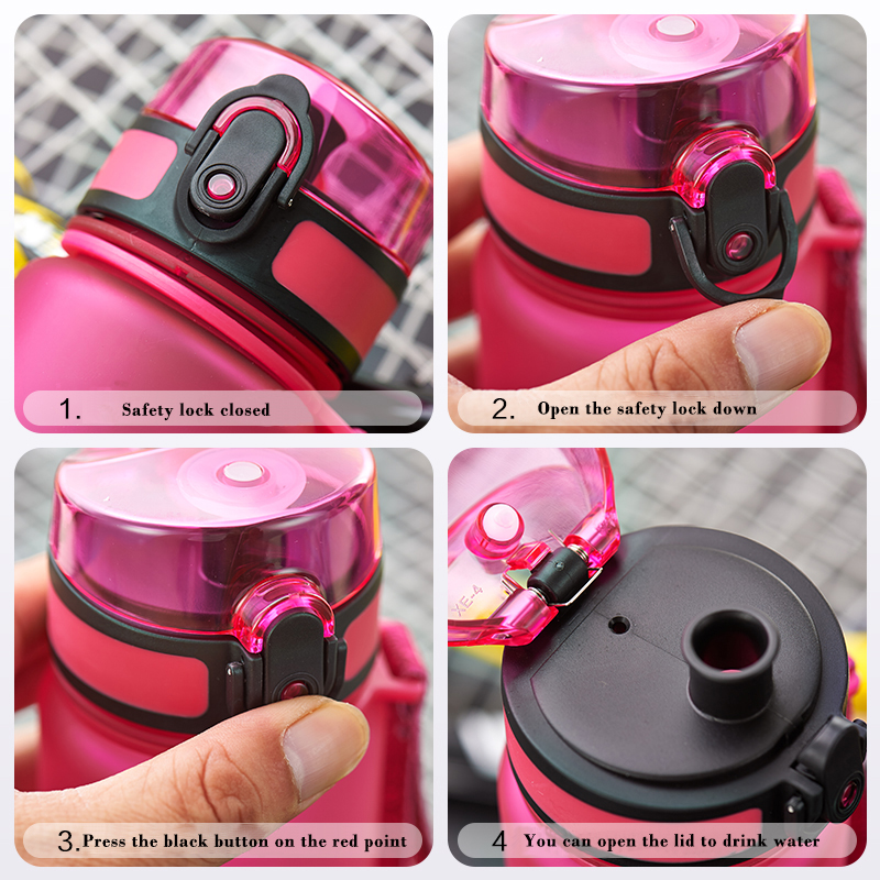 UZSPACE botella de agua botella para agua deportiva portátil a prueba de fugas y a prueba de caídas taza gimnasio escolar hervidor de viaje al aire libre material de protección ambiental Tritan libre de BPA 500/1000 ML