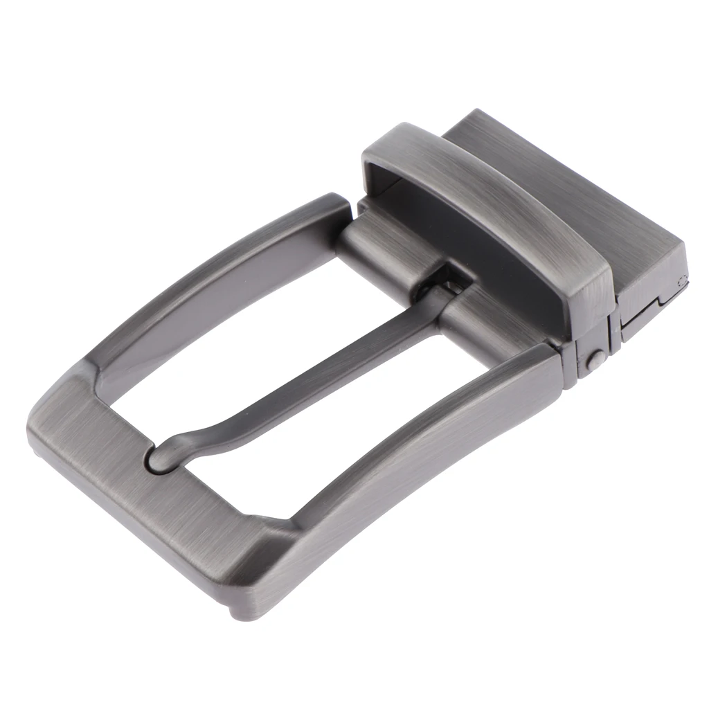 ผู้ชาย Reversible โลหะเข็มขัดหัวเข็มขัดเปลี่ยนหัวเข็มขัดแบบเข็มสี่เหลี่ยมผืนผ้า End Bar Heel Bar Pin เข็มขัดหัตถกรรมเครื่องหนัง Acc