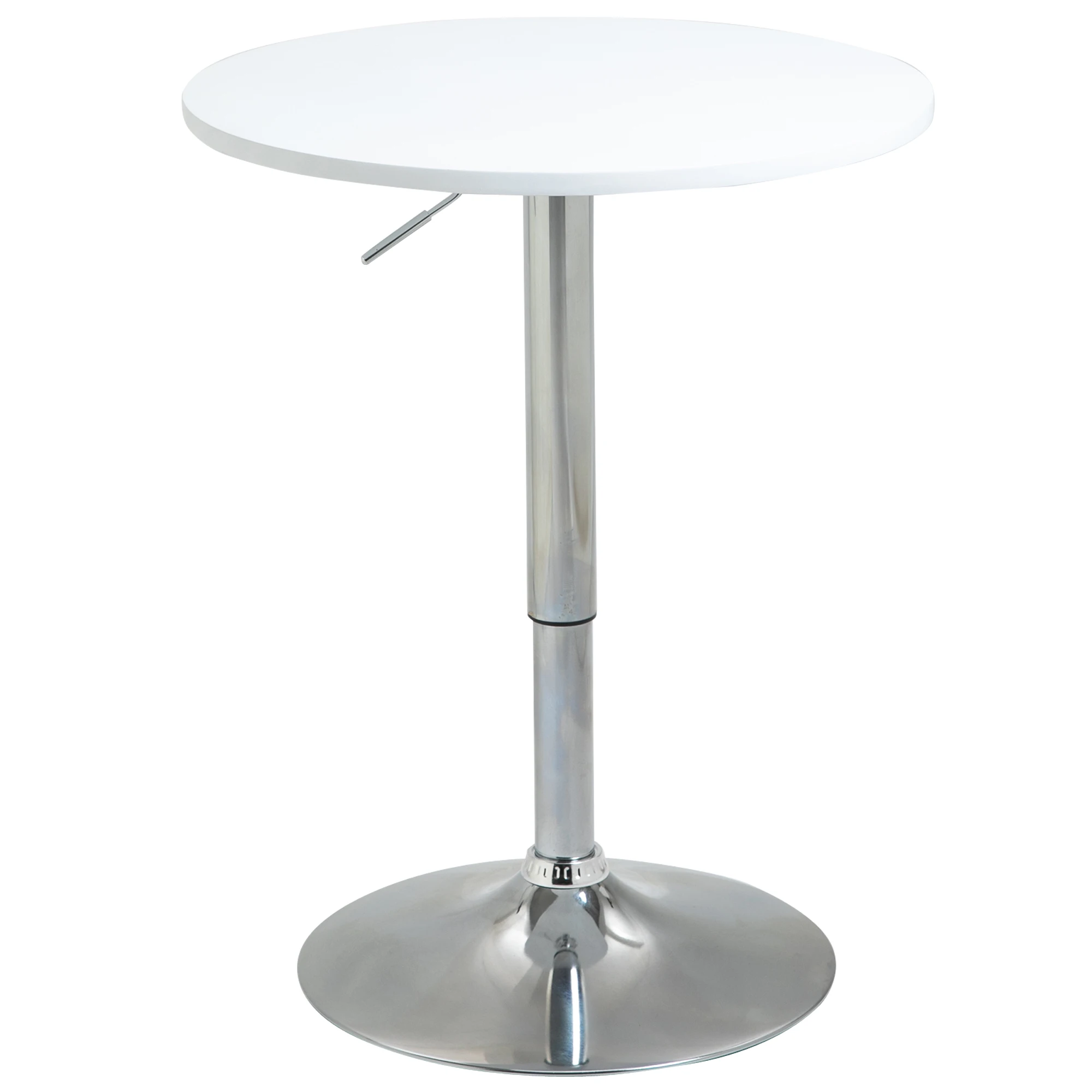 HOMCOM tavolo da Bar regolabile in altezza con Base antiscivolo diametro 60x69-93 cm