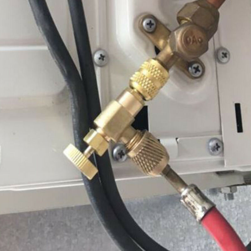 Адаптер для холодильника, кондиционера для R410A/R410 R22, 1/4 дюйма, шланг с предохранительным клапаном для жидкости, медный адаптер R22