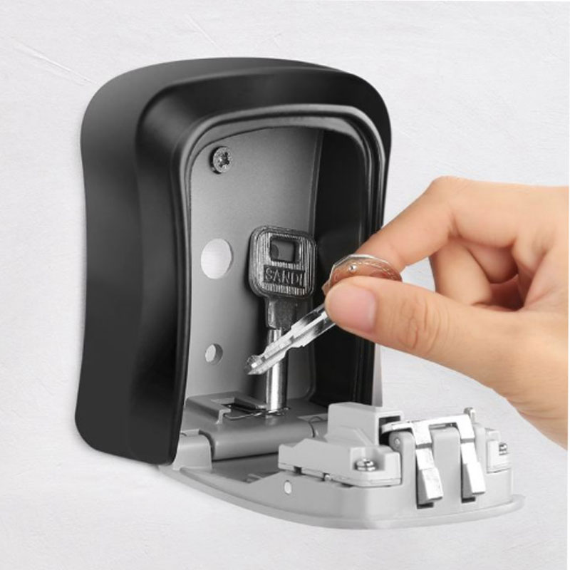 สมาร์ทรหัสผ่านรหัสผ่านกุญแจล็อคกล่องกล่องเก็บ Wall Mounted Key ปลอดภัยกล่องกันน้ำกลางแจ้ง Keybox 4หลักรหัสผ่าน