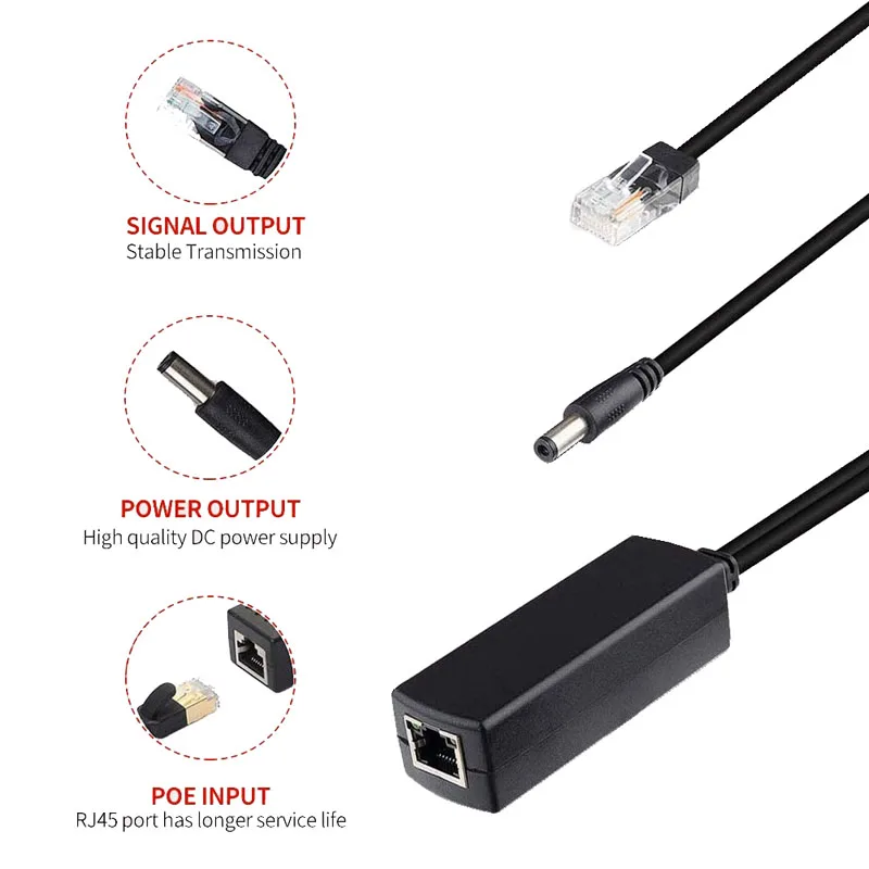 STEAMEMO Active POE Splitter กันน้ํา 48V POE 10/100M ถึงเอาต์พุต DC 12V สําหรับกล้อง IP/Wireless AP/กล้องวงจรปิด