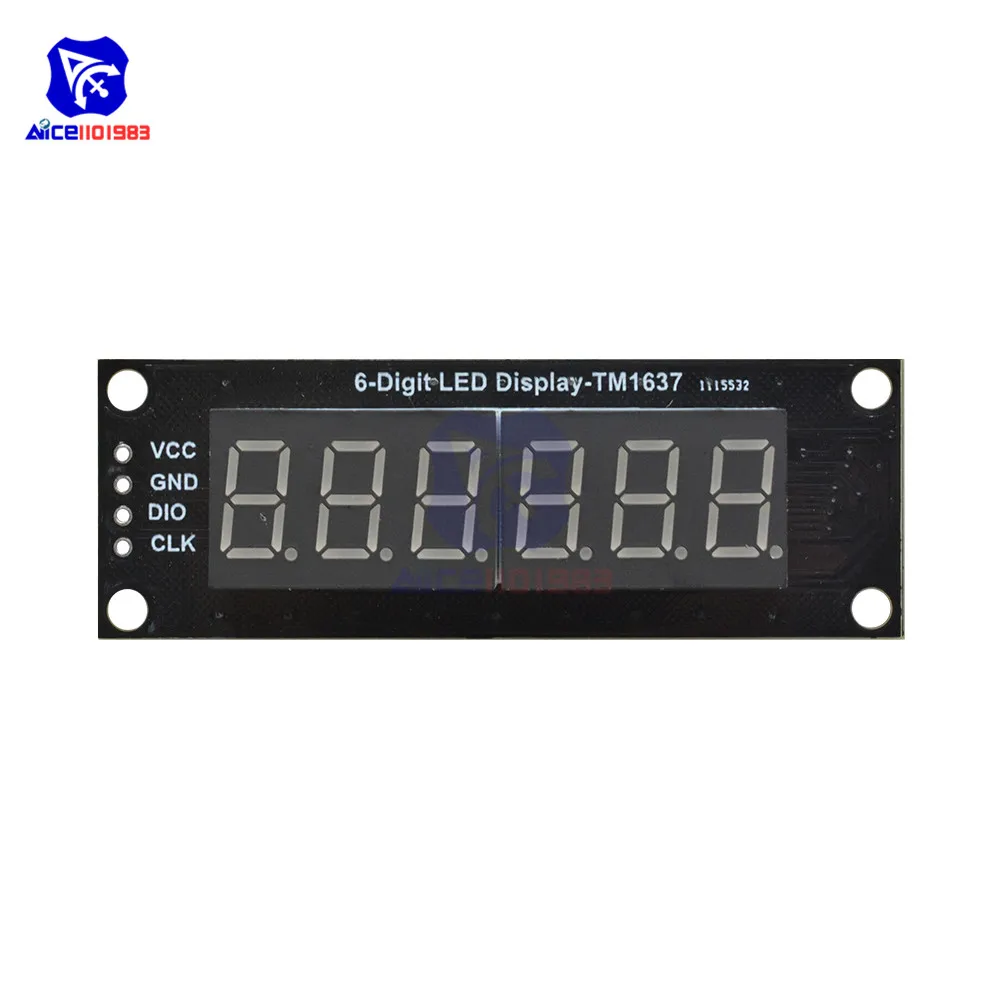 diymore 0,36 pollici TM1637 6 bit 7 segmenti modulo display LED digitale interfaccia I/O 5 colori disponibili per Arduino