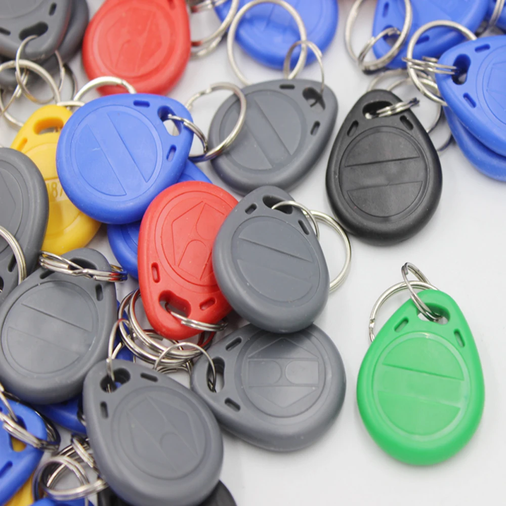 100pcs/lot EM4305 T5577 125khz Copy Rewritable Writable Rewrite keyfob RFID Tag Key Ring Card Proximity Token Badge Duplicate