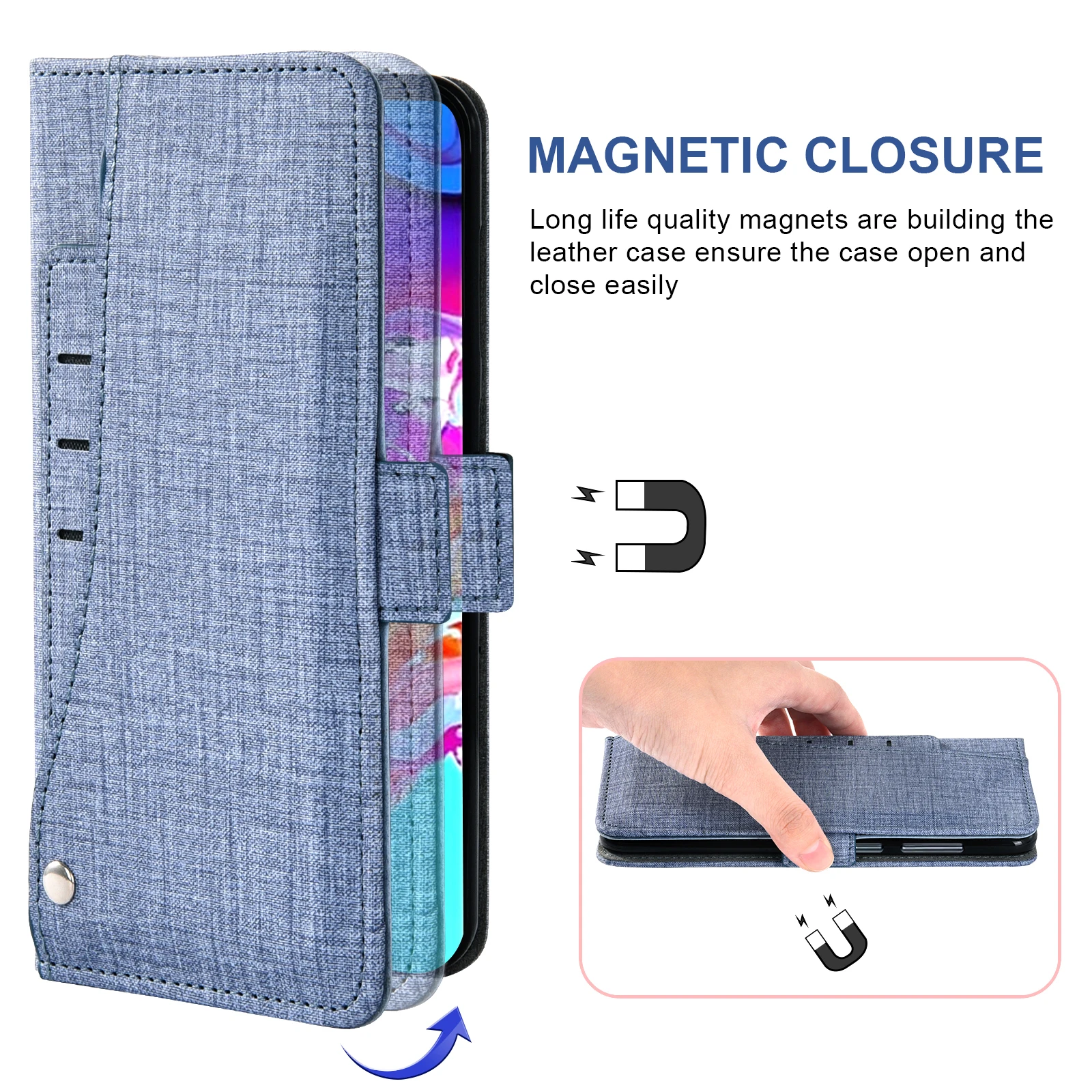 Casing Ponsel Dompet Berputar Pola Jean untuk TCL Revvl 4 Revvl 4 Plus Revvl 5G Sampul Kulit Volta