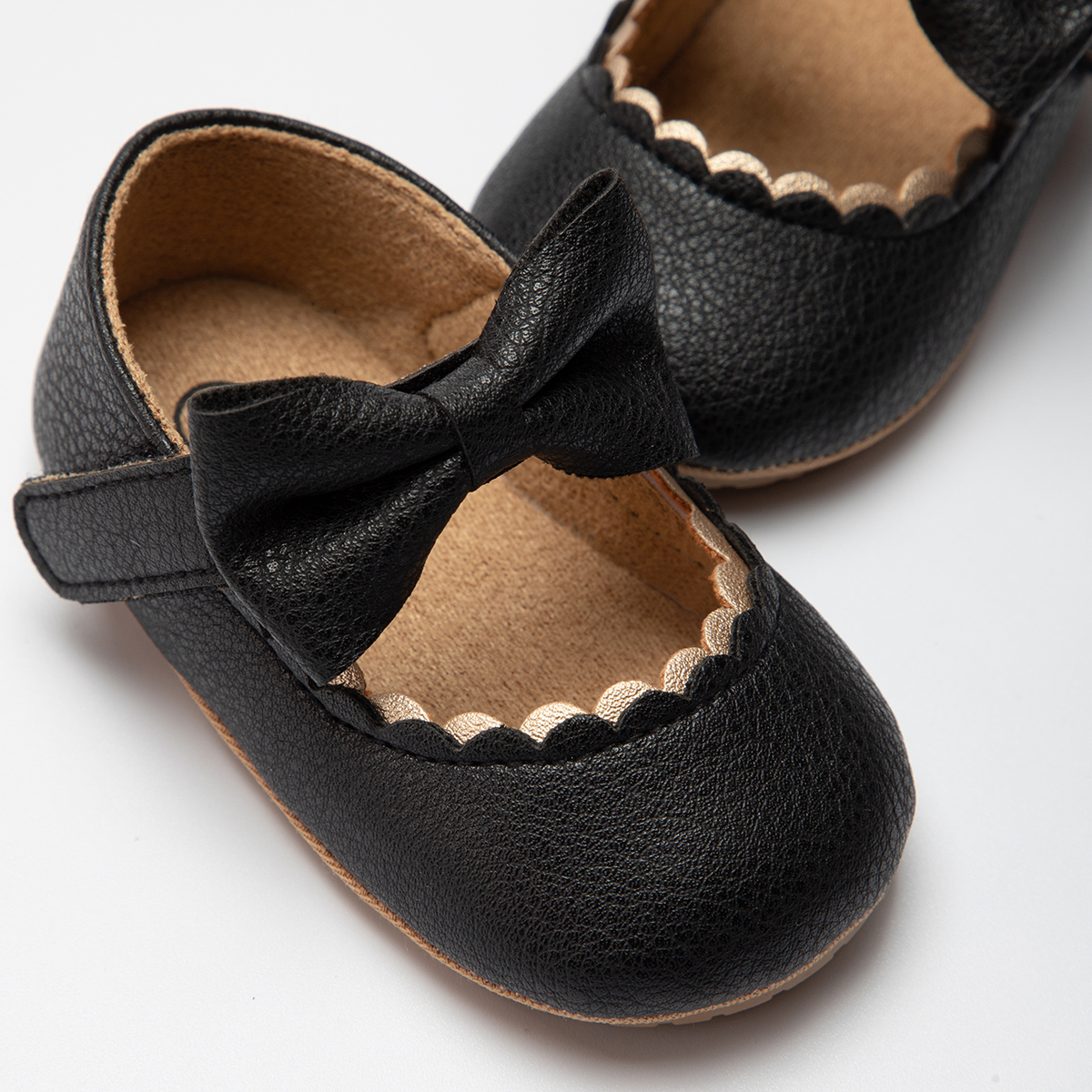 KIDSUN เด็กรองเท้าสบายๆทารกเด็กวัยหัดเดิน Bowknot Non-SLIP ยางนุ่มแบน PU First Walker ทารกแรกเกิด Bow Decor Mary Janes