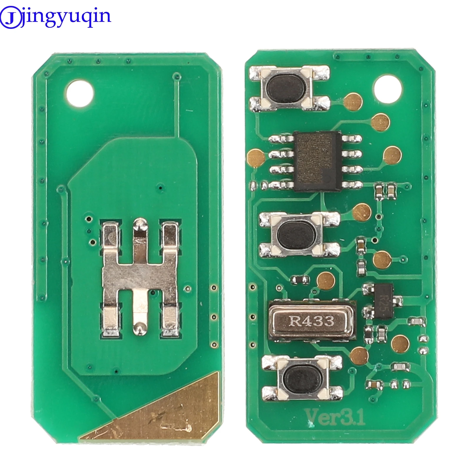Jingyuqin chave remota do carro fob como 433mhz para ford fiesta focus 2 ecosport kuga escape c max ka fob hu101/fo21 3 botões