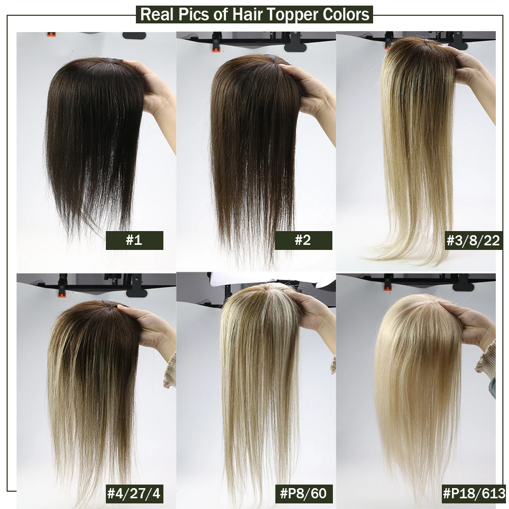 VeSunny Tóc Trang Trí Đồ Tóc Mono Căn Cứ Topper 100% Con Người Thực Sự Tóc Tay Toupee Với 4 Kẹp 13*13 cm 12-18 "Tóc Của Con Người
