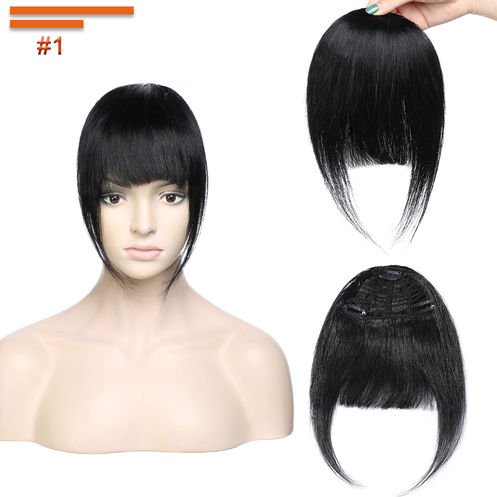 SEGO 25G Kẹp Trong Bangs 100% Tóc Nổ Viền Dày Cùn Cắt Với Ngôi Chùa Tóc Thật Dành Cho Nữ 3 Kẹp Bộ Tóc Giả