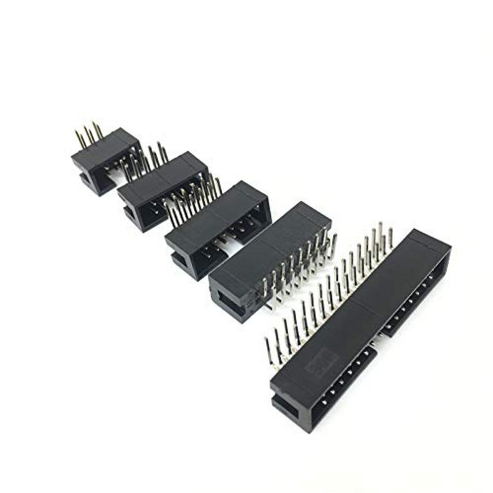 100 stücke Dip 6/10/20/26/34/40 PIN 2,54 MM pitch MÄNNLICHEN BUCHSE gerade idc box sockel PCB STECKER ZWEIREIHIG 10P/20P/50P DC3 HEADE