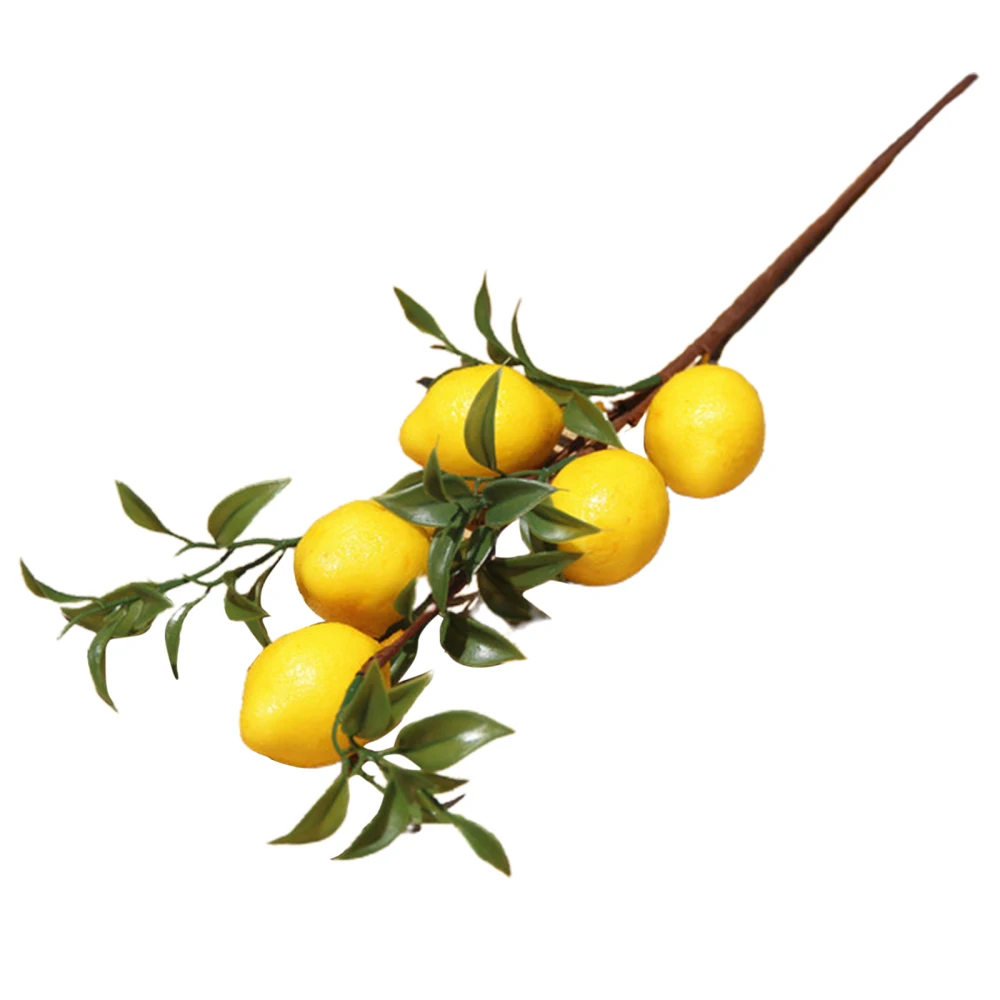 Tanaman Imitasi Bunch Lemon Buatan Tanaman Rambat Realistis 50Cm Dekorasi Rumah Pernikahan Alat Peraga Buah Pesta
