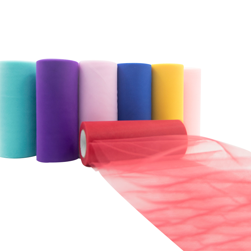 Tulle ROLL SPOOL 25 หลา 15 ซม.สีขาว Organza ROLL สีแดงสีฟ้า Tulle Organza ผ้า Tutu กระโปรงสาว Baby Shower Decor PARTY Supplies