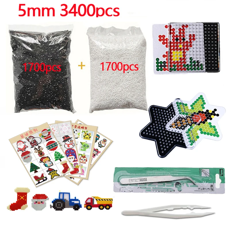 200G Trắng + Đen 5Mm Balo Hạt Cầu Chì Hạt Bộ Xếp Hình Đồ Chơi Học Tập Cầu Chì Hạt Đồ Chơi Dành Cho Trẻ Em đồ Chơi Sáng Tạo Miễn Phí Vận Chuyển